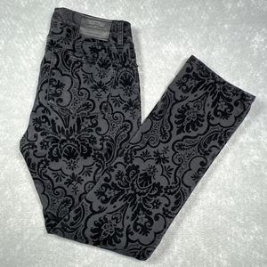LRL Ralph Lauren Co Black Velvet Pattern Modern Straight Women’s Size: 6